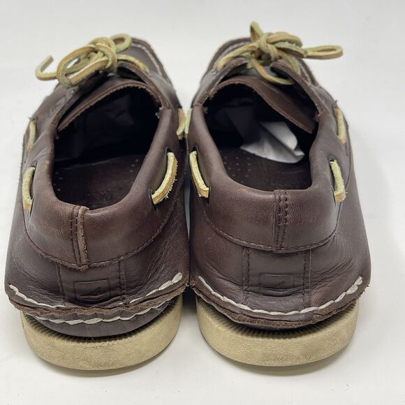 Sperry Top Sider Boat Shoes Mens 11 M Brown Leather Casual Two Eye Lace Up - Picture 12 of 16